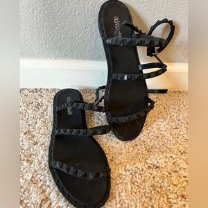 Olivia Miller Black Studded Sandals